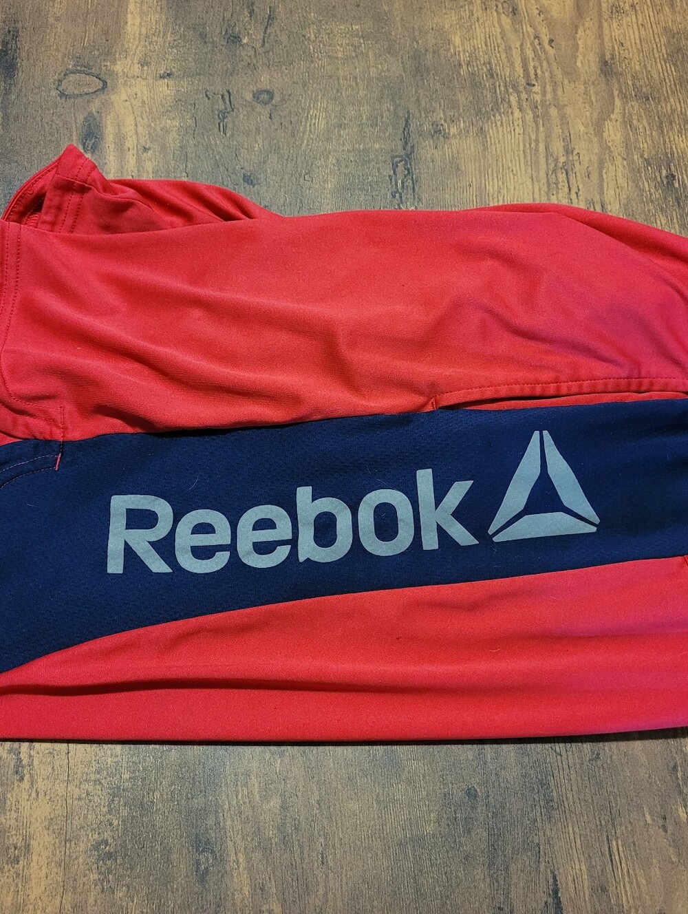 Reebok Men’s Athletic Running Workout Gym Shorts Red Blue Logo Size Large